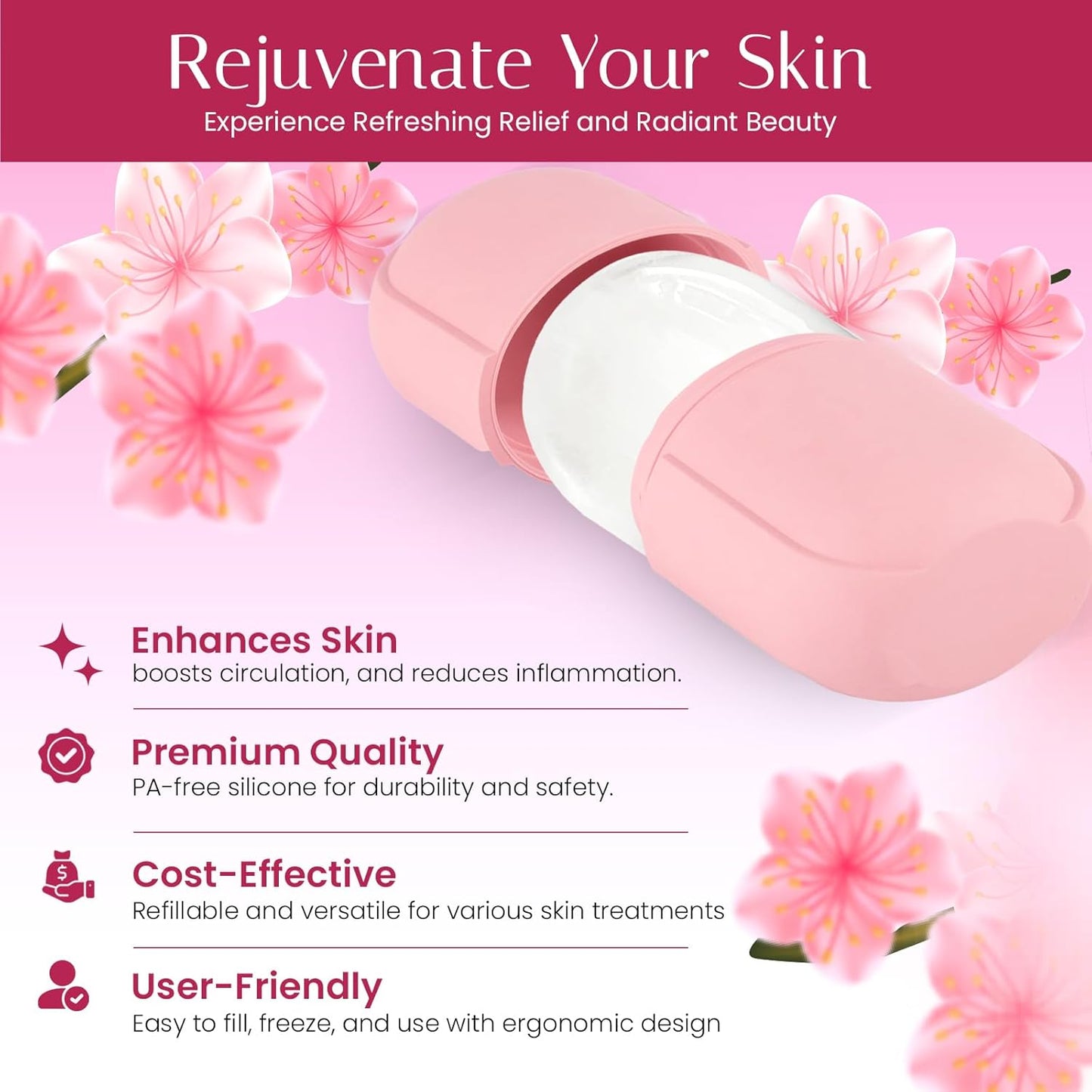 Cooling Ice Roller for Skin Care & Puffiness Relief